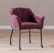 Bronx71 Stuhl mit Rollen Enzo Chenille Lila