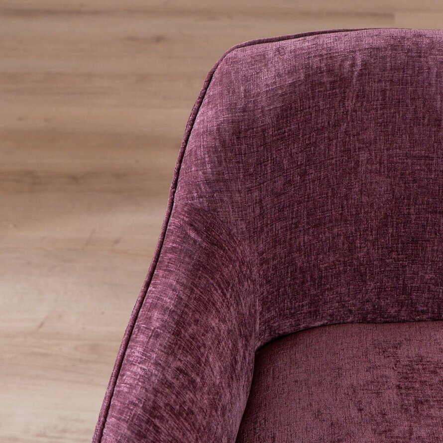 Stuhl mit Rollen Enzo Chenille Lila