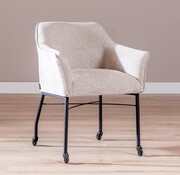 Bronx71 Stuhl mit Rollen Enzo Chenille Sand