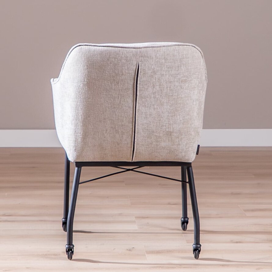 Stuhl mit Rollen Enzo Chenille Sand