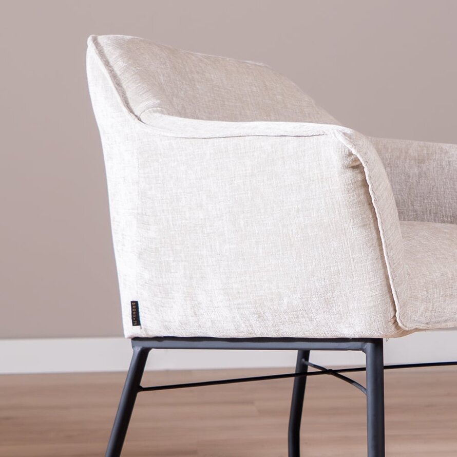 Stuhl mit Rollen Enzo Chenille Sand