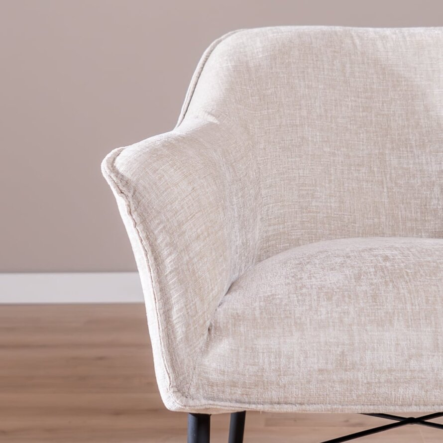 Stuhl mit Rollen Enzo Chenille Sand