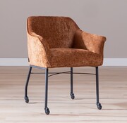 Bronx71 Stuhl mit Rollen Enzo Chenille Kupfer