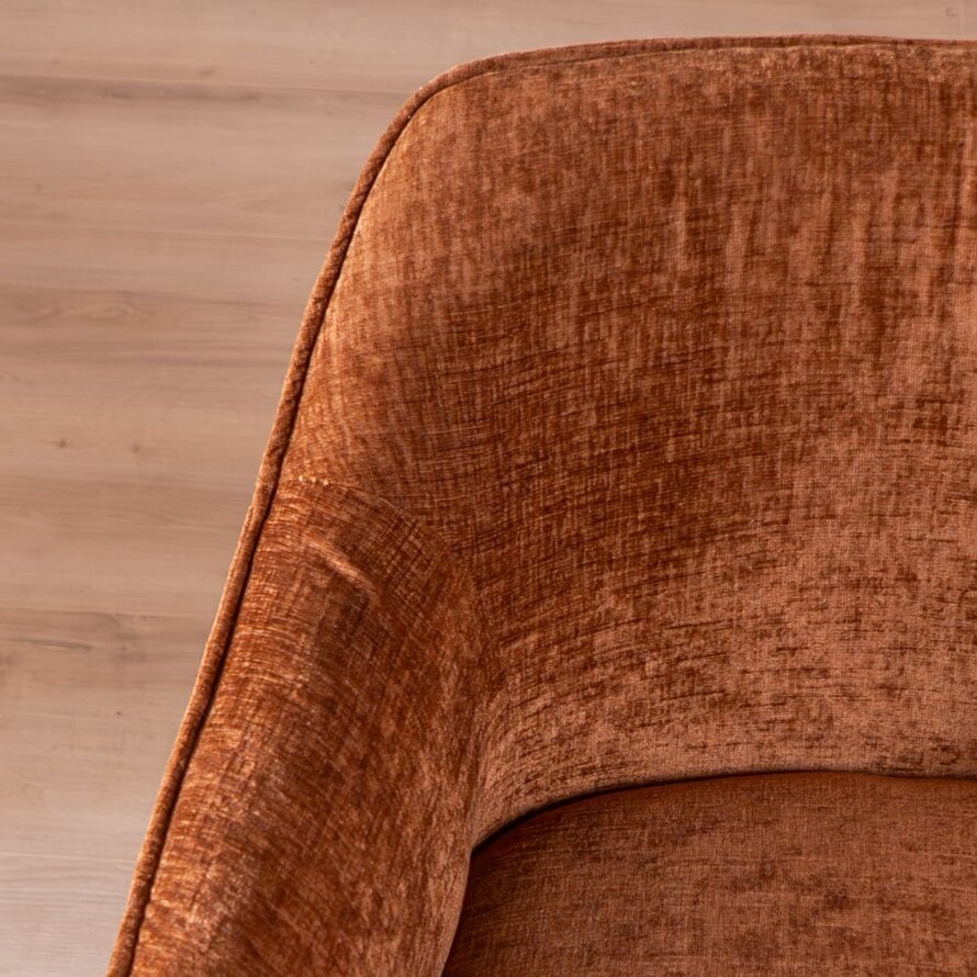 Stuhl mit Rollen Enzo Chenille Kupfer