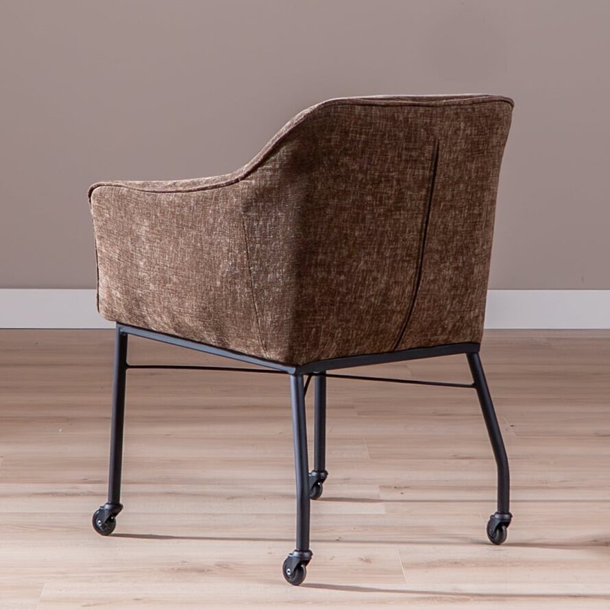 Stuhl mit Rollen Enzo Chenille Mocha