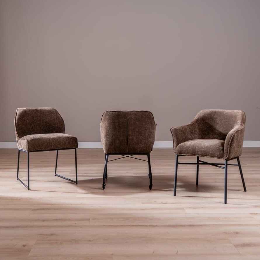 Stuhl mit Rollen Enzo Chenille Mocha