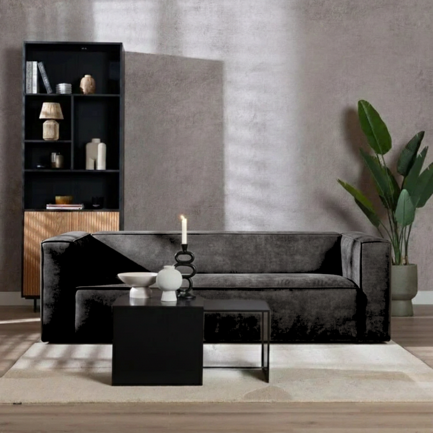 Samt Sofa Memphis 3-Sitzer anthrazit