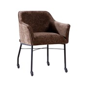 Bronx71 Stuhl mit Rollen Enzo Chenille Mocha