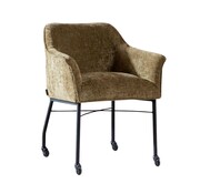 Bronx71 Stuhl mit Rollen Enzo Chenille Olivgrün