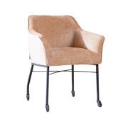 Bronx71 Stuhl mit Rollen Enzo Chenille Peach