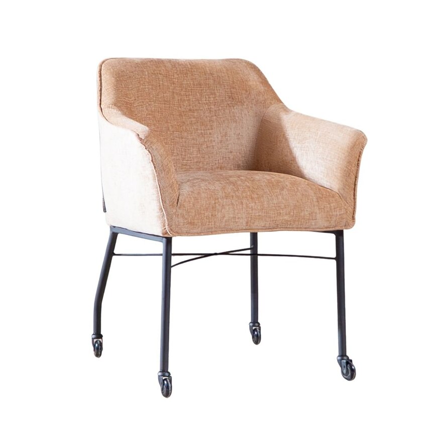 Stuhl mit Rollen Enzo Chenille Peach