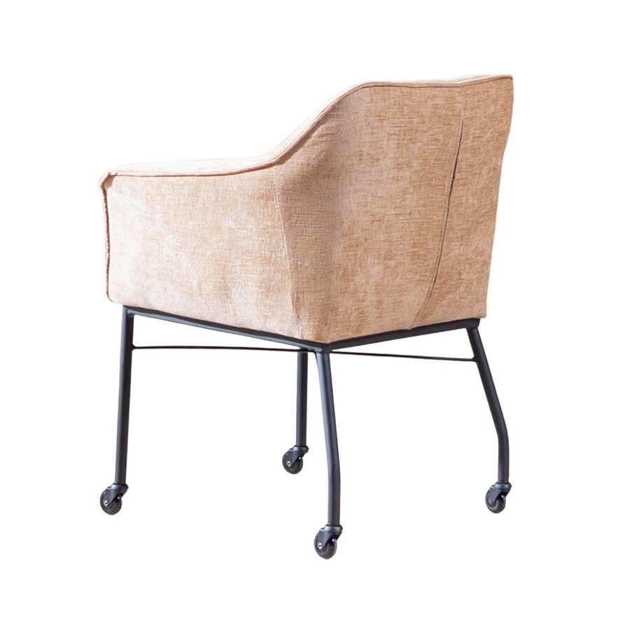 Stuhl mit Rollen Enzo Chenille Peach