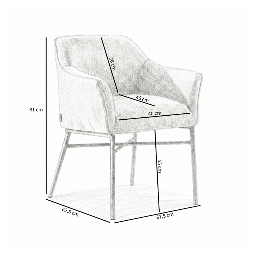 Stuhl Nubo Chenille Sand