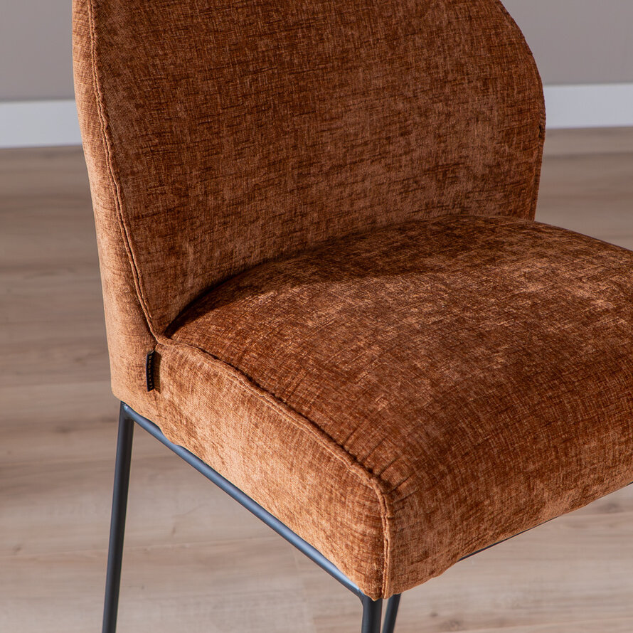 Barhocker Momo Chenille Kupfer 73 cm