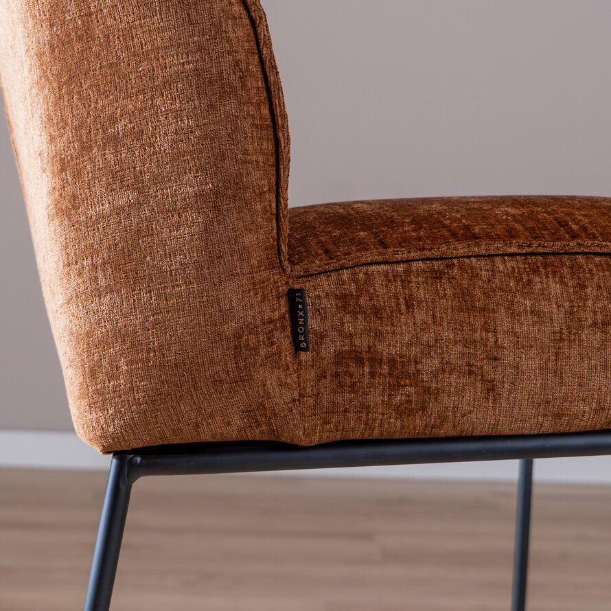 Barhocker Momo Chenille Kupfer 73 cm