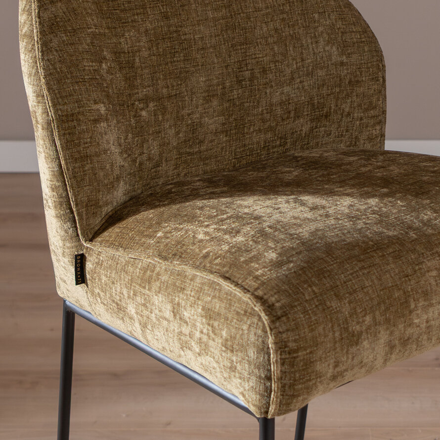 Barhocker Momo Chenille Olivgrün 73 cm