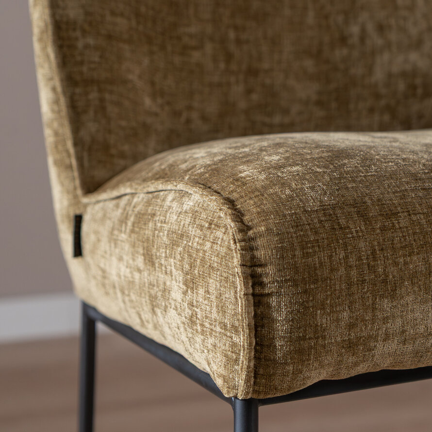 Barhocker Momo Chenille Olivgrün 73 cm