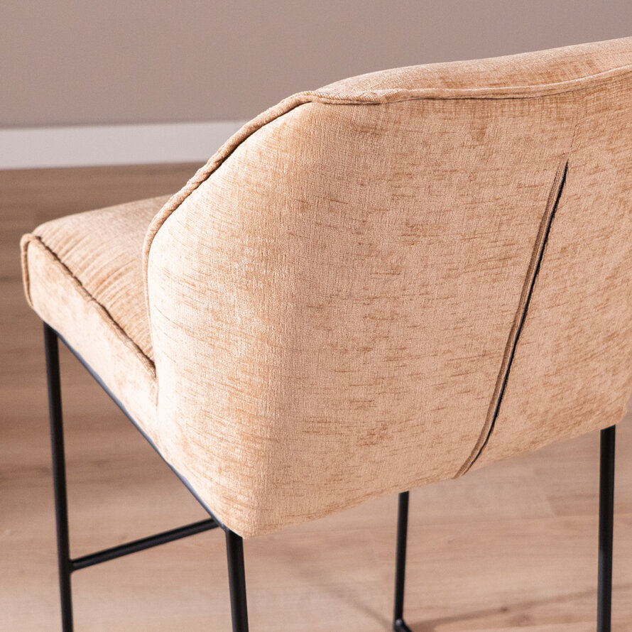 Barhocker Momo Chenille Peach 73 cm