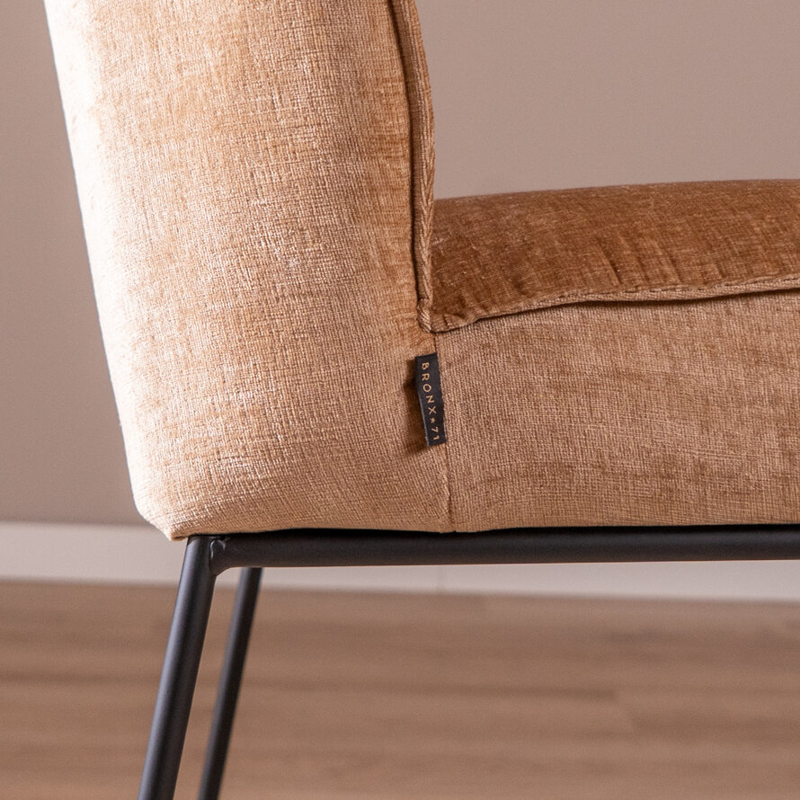 Barhocker Momo Chenille Peach 73 cm