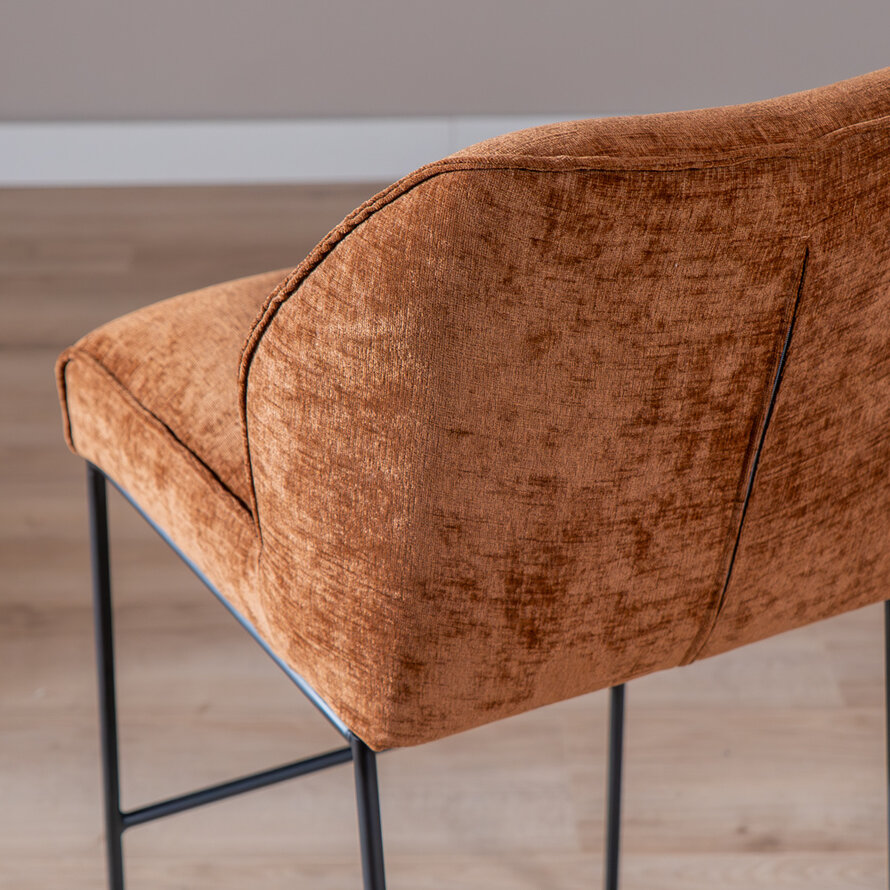 Barhocker Momo Chenille Kupfer 85 cm