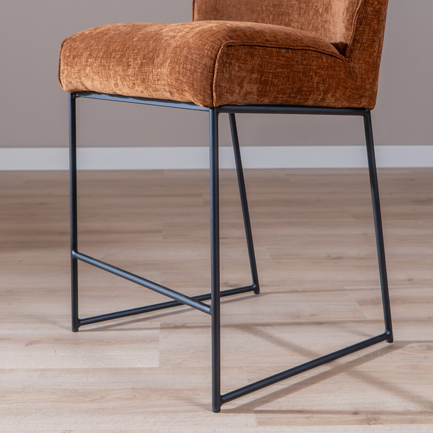 Barhocker Momo Chenille Kupfer 85 cm