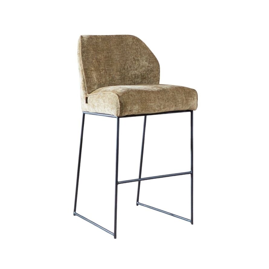 Barhocker Momo Chenille Olivgrün 85 cm