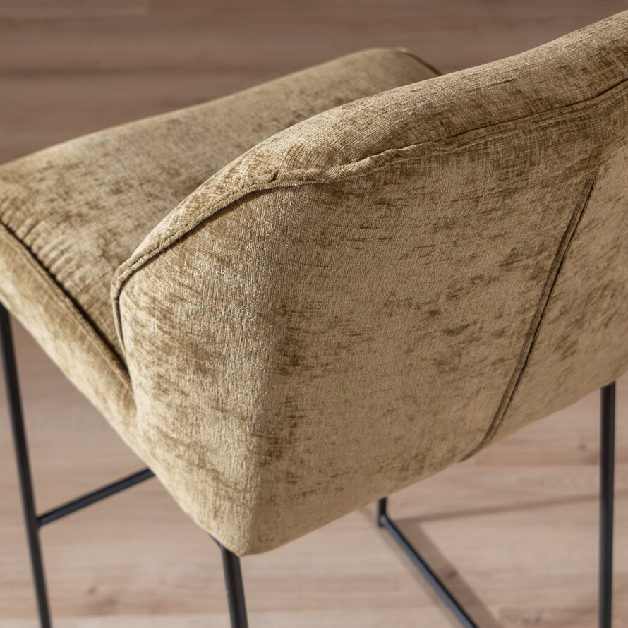 Barhocker Momo Chenille Olivgrün 85 cm