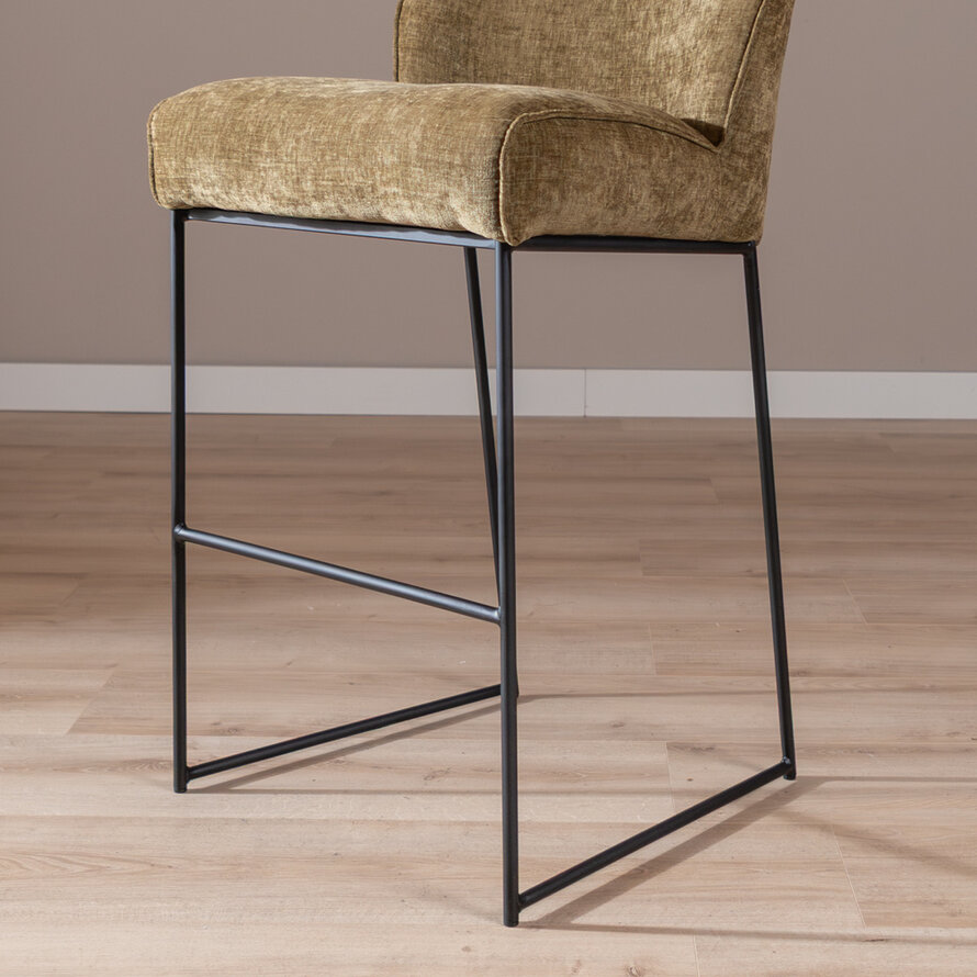 Barhocker Momo Chenille Olivgrün 85 cm