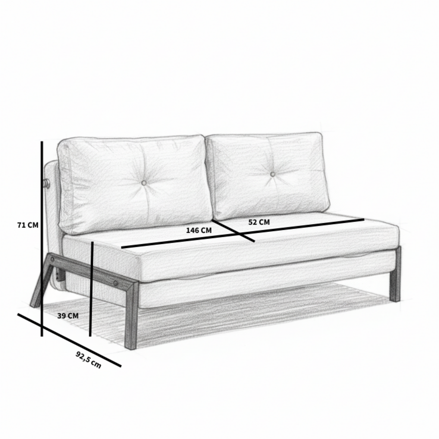 Schlafsofa 2-Sitzer Mikko Eco-Leder anthrazit