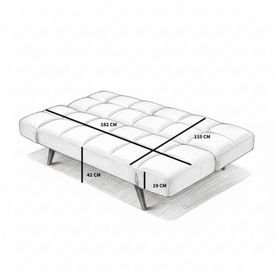 Schlafsofa 1,5-Sitzer Timo Eco-Leder cognac