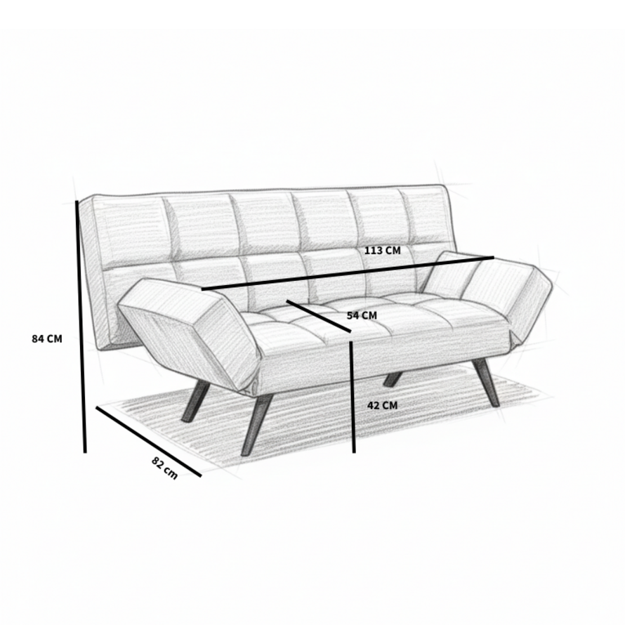 Schlafsofa 1,5-Sitzer Timo Samt schwarz