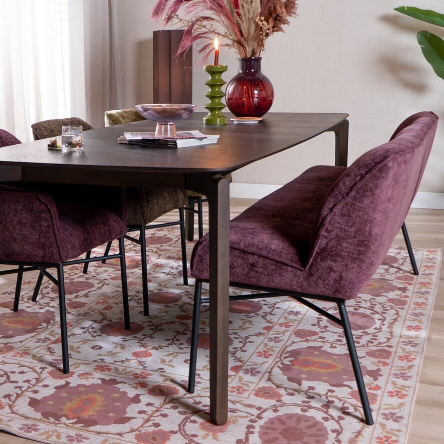 Esszimmerbank Momo Chenille Lila 185 cm