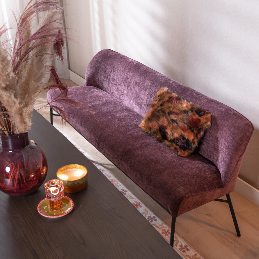 Esszimmerbank Momo Chenille Lila 185 cm