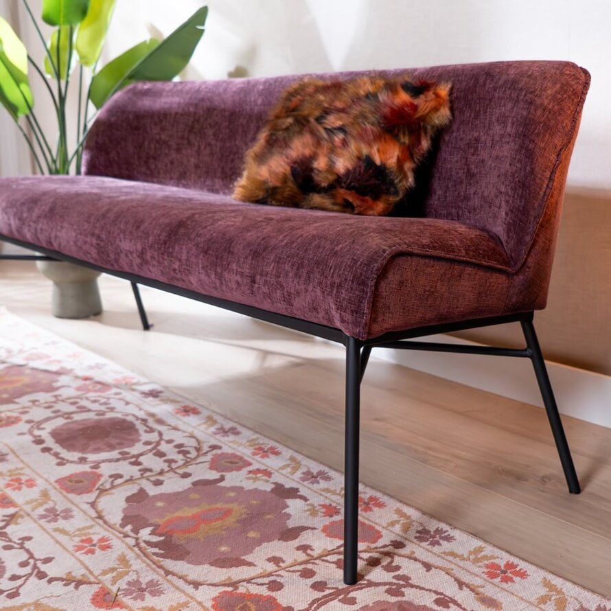 Esszimmerbank Momo Chenille Lila 155 cm