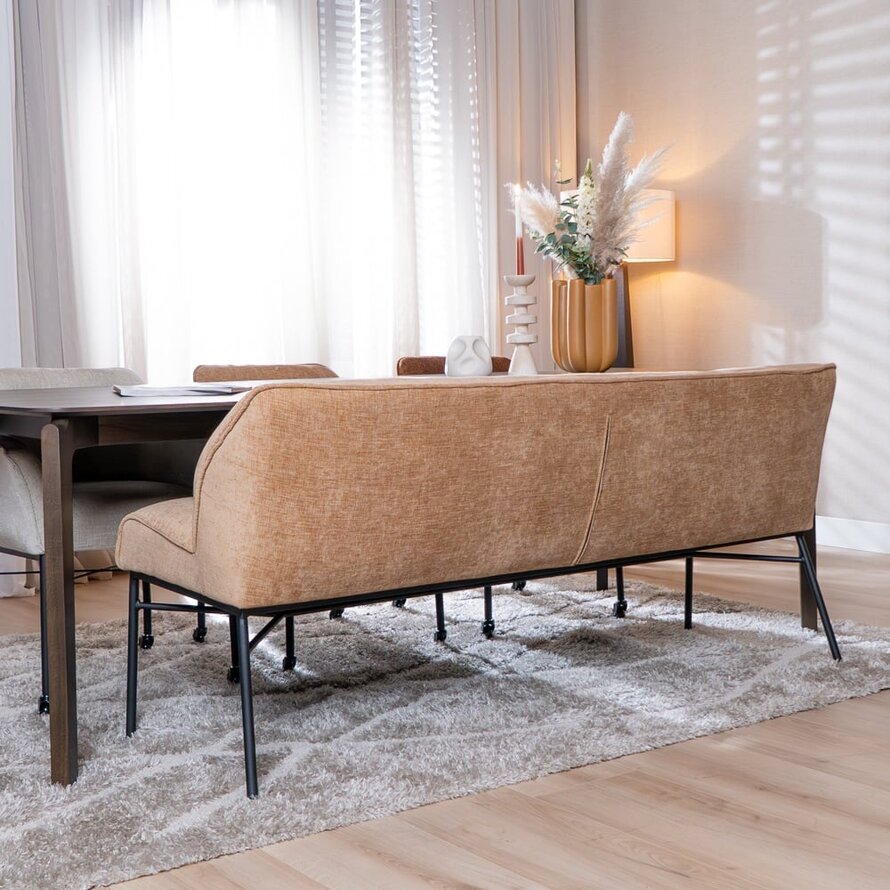 Esszimmerbank Momo Chenille Peach 155 cm