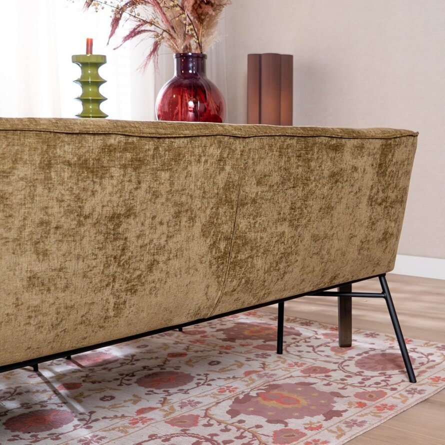 Esszimmerbank Momo Chenille Olivgrün 155 cm