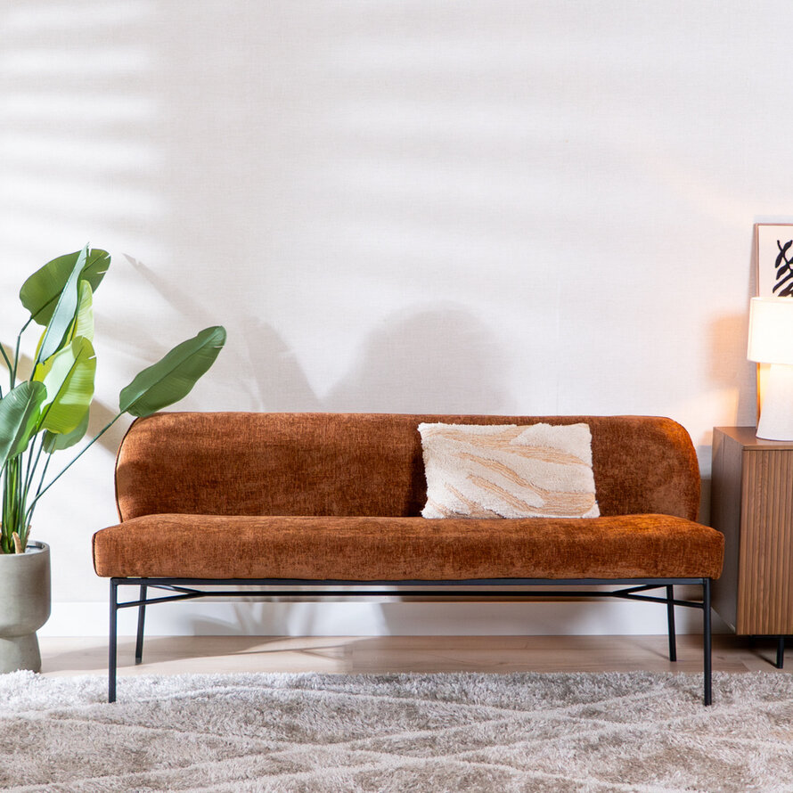 Esszimmerbank Momo Chenille Kupfer 220 cm