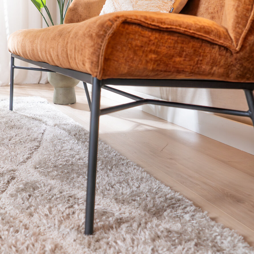 Esszimmerbank Momo Chenille Kupfer 220 cm