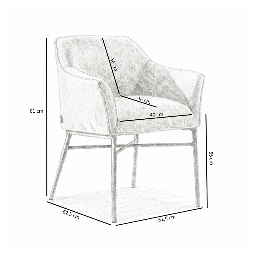 Stuhl Nubo Chenille Lila