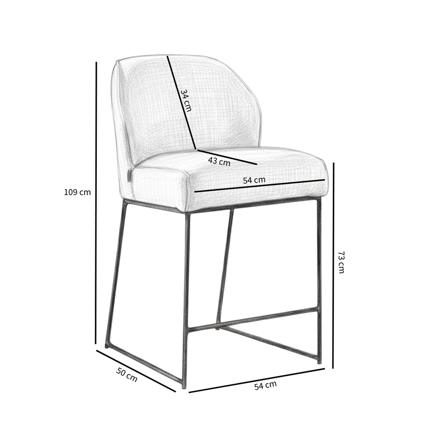 Barhocker Momo Chenille Lila 73 cm