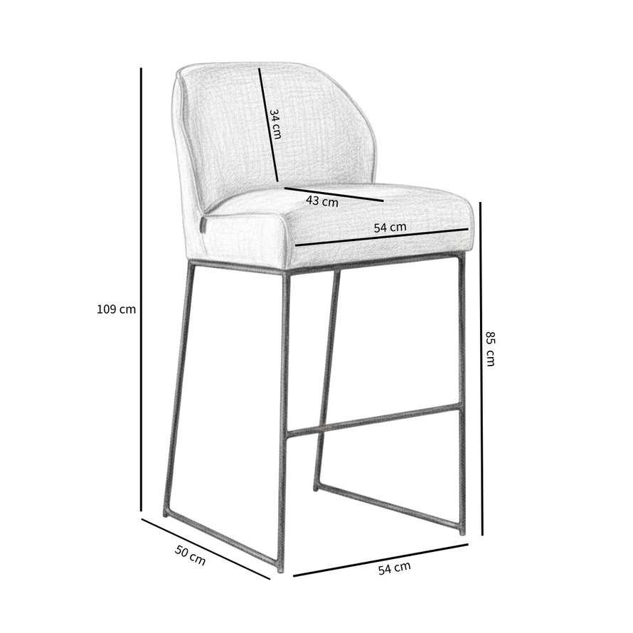 Barhocker Momo Chenille Sand 85 cm