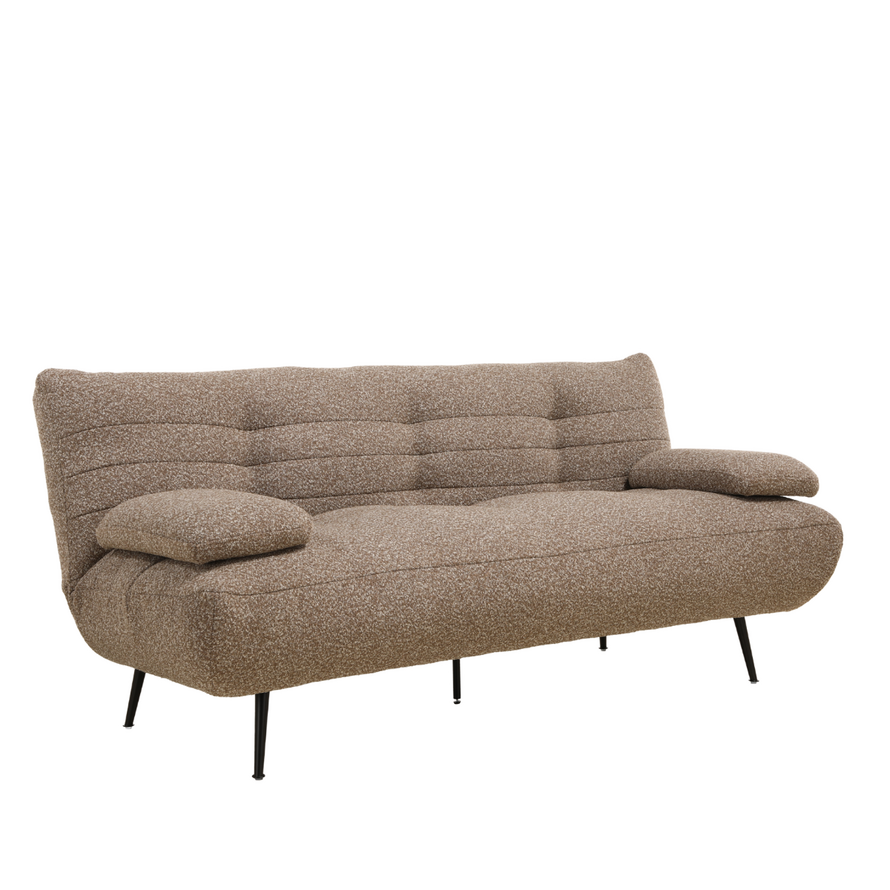 Schlafsofa 1-Sitzer Mira Bouclé Melange braun