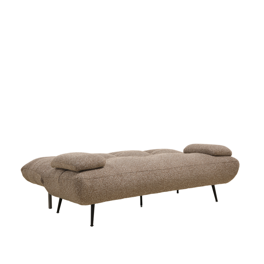 Schlafsofa 1-Sitzer Mira Bouclé Melange braun
