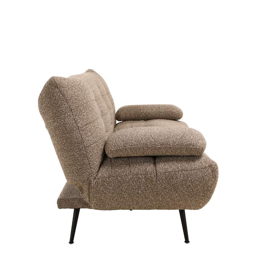 Schlafsofa 1-Sitzer Mira Bouclé Melange braun