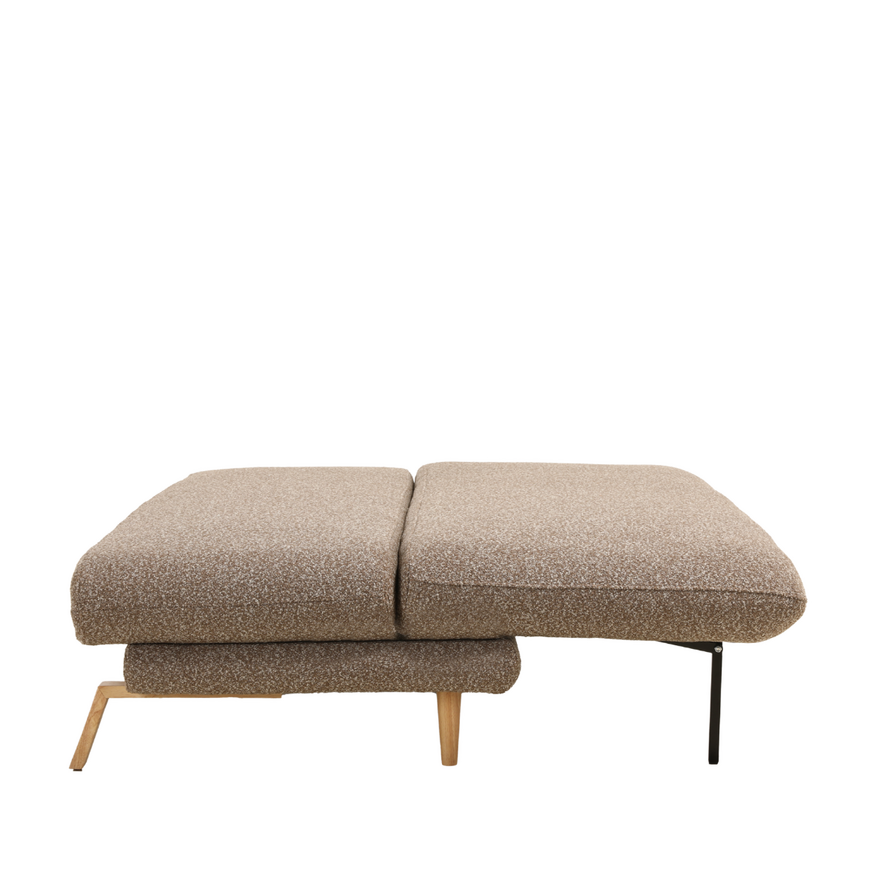 Schlafsofa 2-Sitzer Lauri Bouclé Melange braun