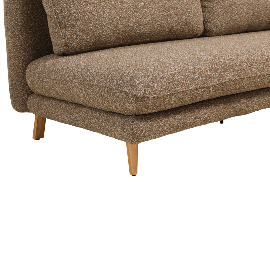 Schlafsofa 2-Sitzer Lauri Bouclé Melange braun