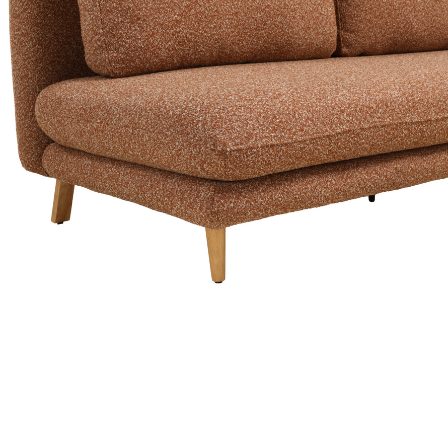 Schlafsofa 2-Sitzer Lauri Bouclé Melange terrakotta