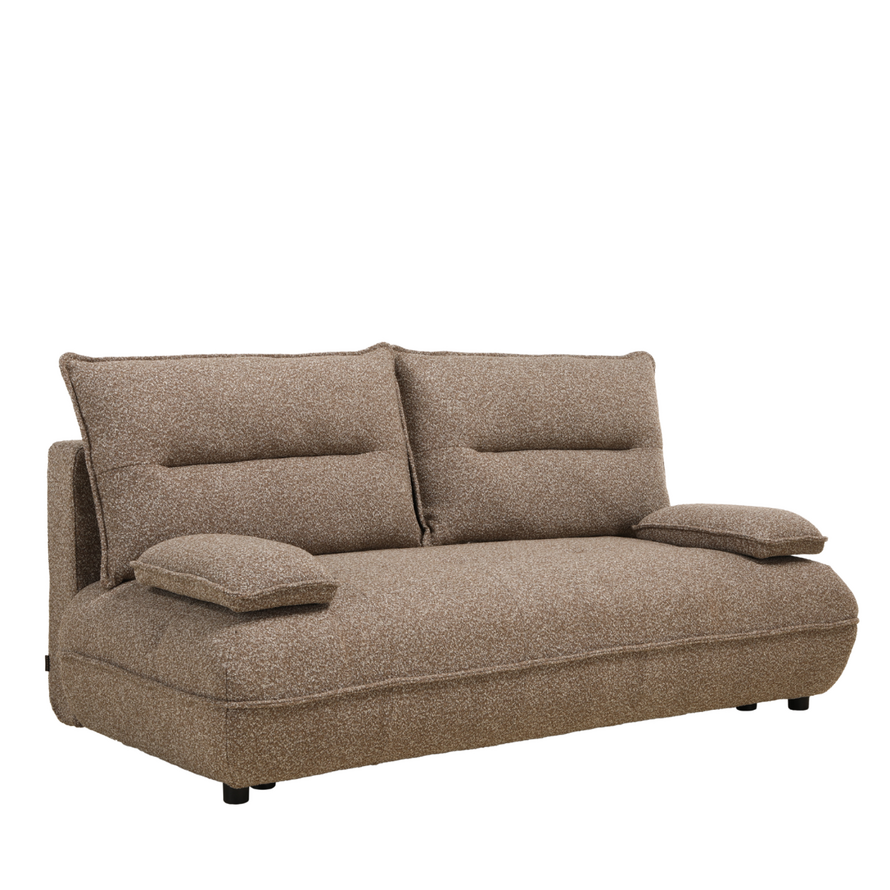 Schlafsofa 2-Sitzer Jona Bouclé Melange braun