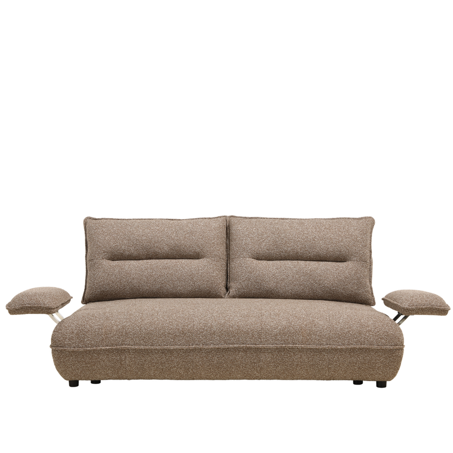 Schlafsofa 2-Sitzer Jona Bouclé Melange braun