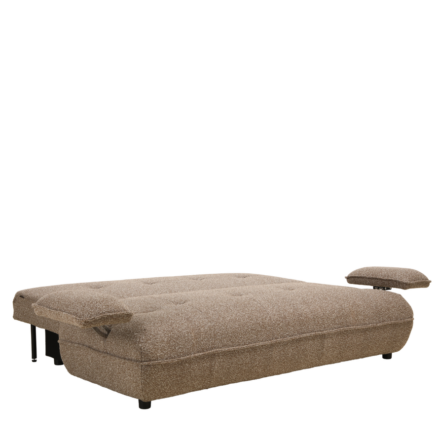 Schlafsofa 2-Sitzer Jona Bouclé Melange braun